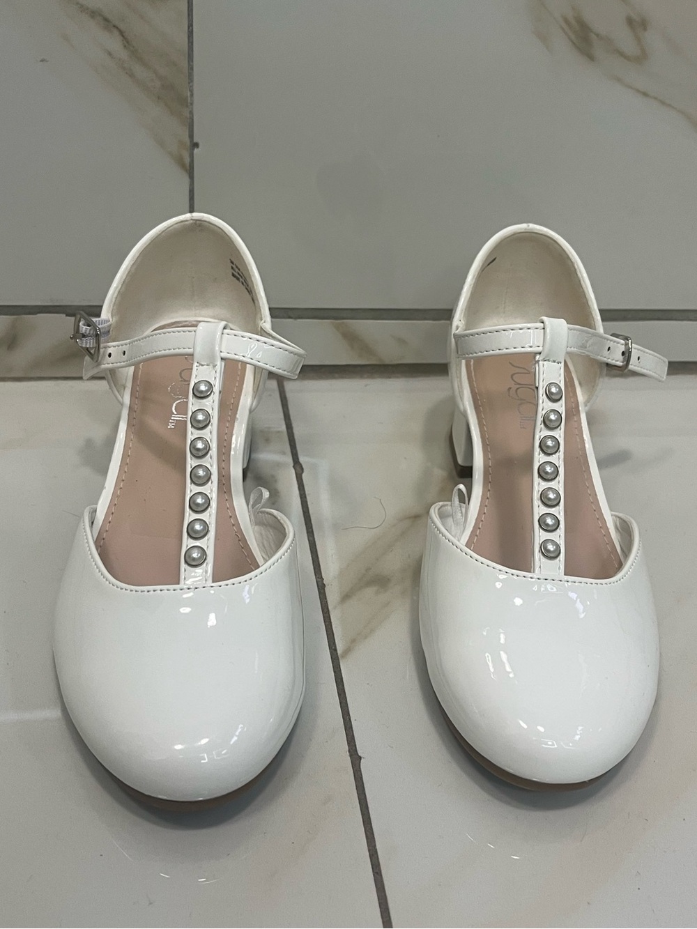 Sugar girls White  Mary Jane Studded Ankle Strap Buckle 3